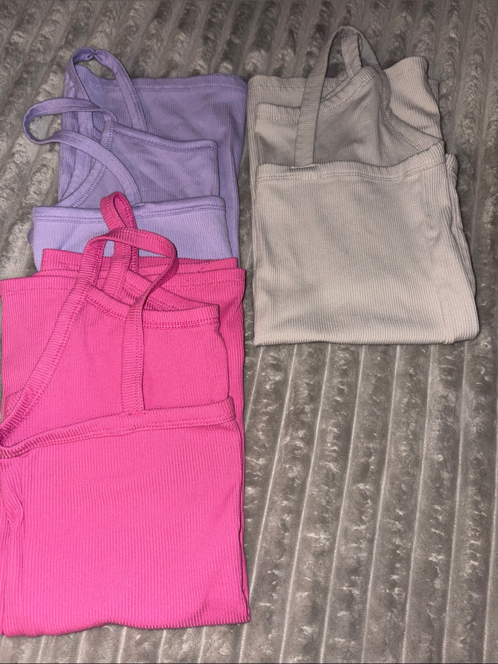 NOBO Junior Ribbed Tank Top Pack - Pink, Lavender, Cream